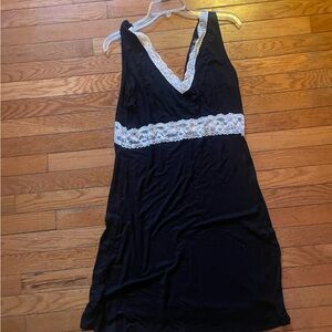 Boohoo Black Nightwear with White Lace Detail